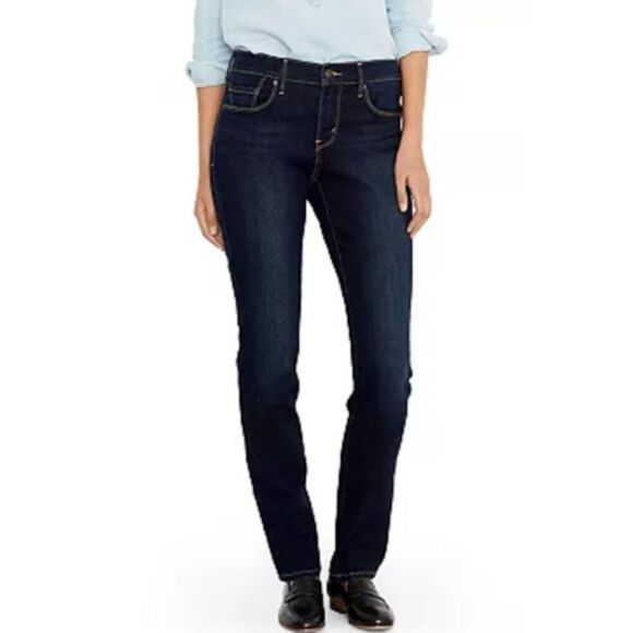 Levi's 505 Straight Leg Jeans Medium Dark Wash Women's Size 6 - Picture 1 of 13